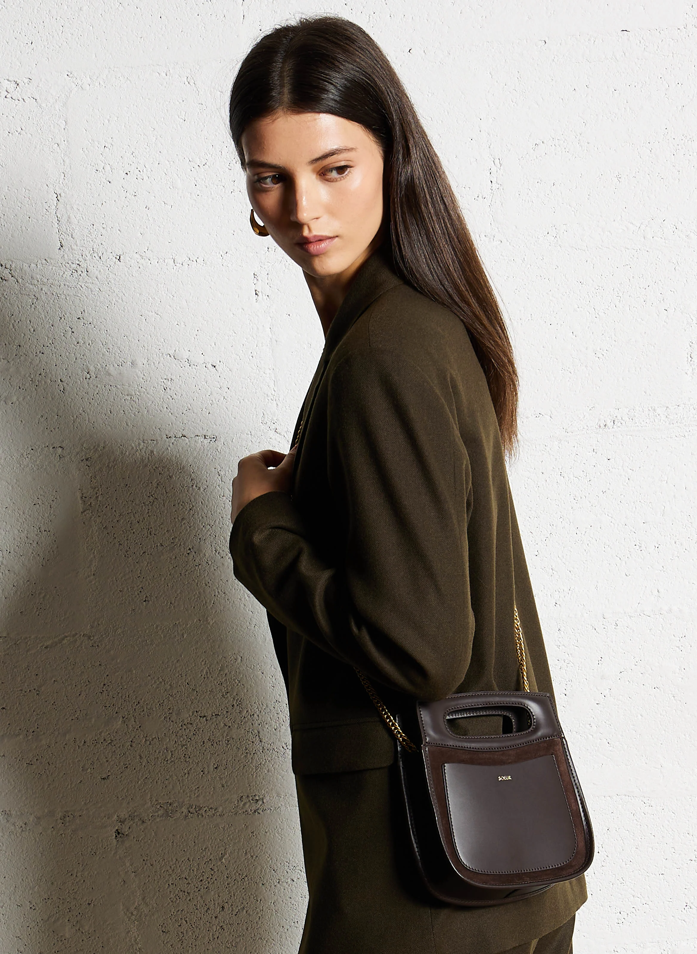 CHERI MINI - Sac à main en cuir | Marron
