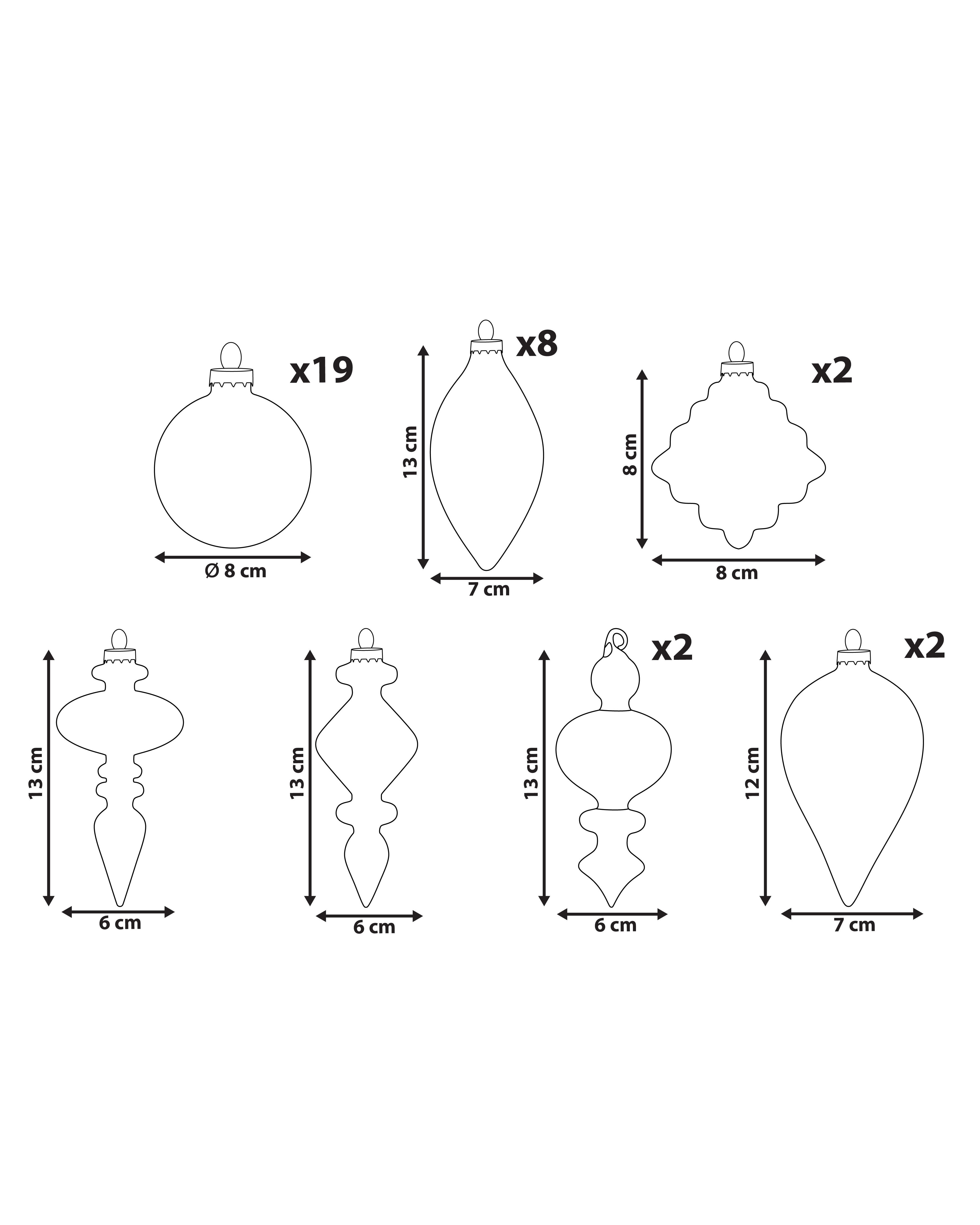 Set van 35 kerstballen FROSTFALL Glas Grijs