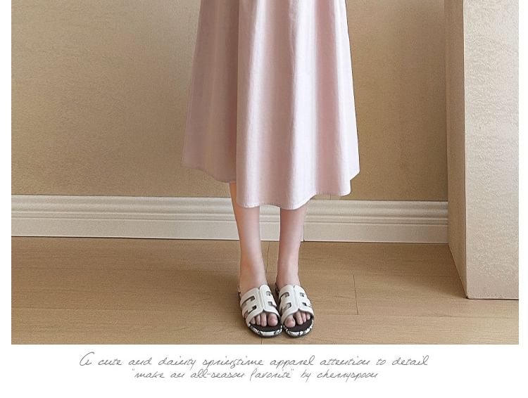 Levsayte - Maternity Plain Ruffle Midi Pinafore Dress