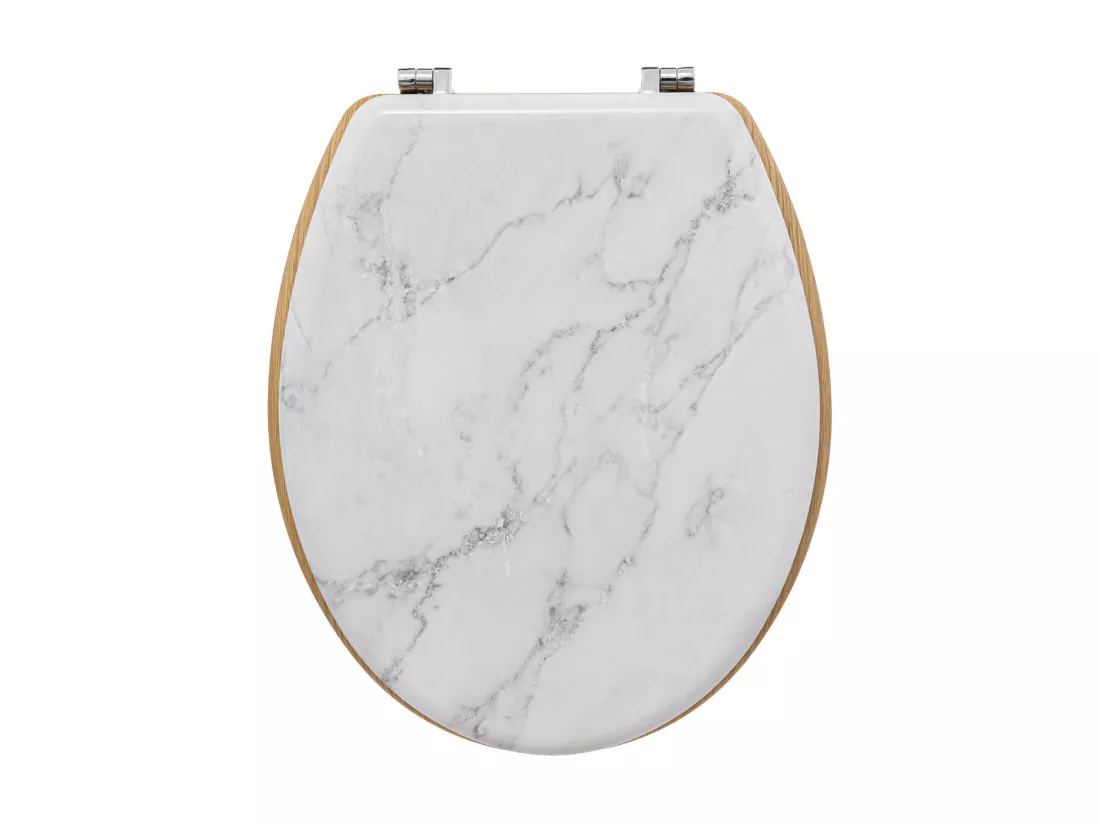 Abattant WC standard en Bois Blanc effet marbre