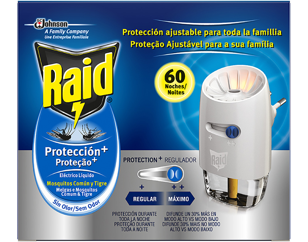 INSECTICIDA RAID ELÉCTRICO APARELHO PROTEÇÃO 60 NOITES 36.2ML