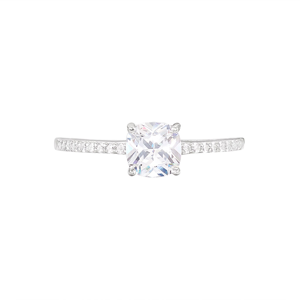 Bague Solitaire Celina Argent Blanc Oxyde De Zirconium