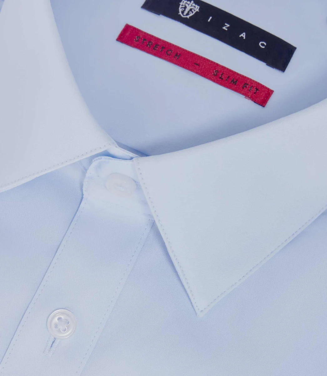 Chemise coton stretch ciel 