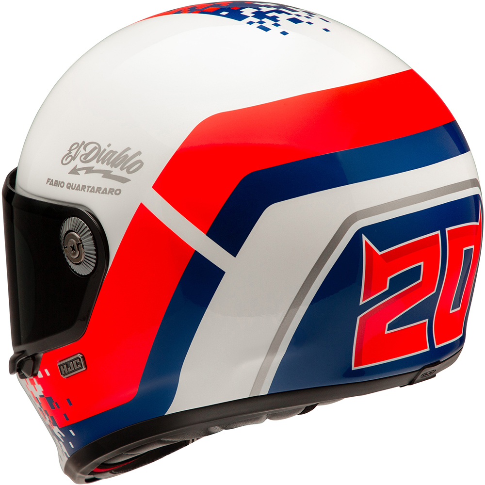 HJC - Casque V10 FQ20 Retro MC21 / Blanc / Bleu / Rouge