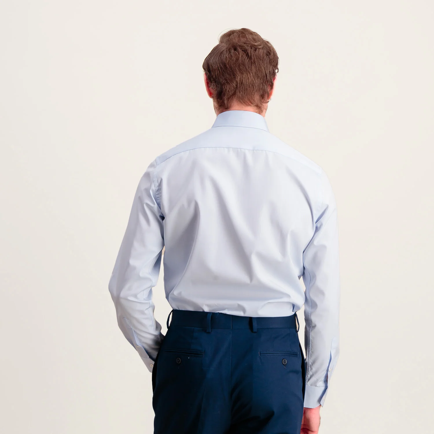 Sky blue double-twisted poplin shirt