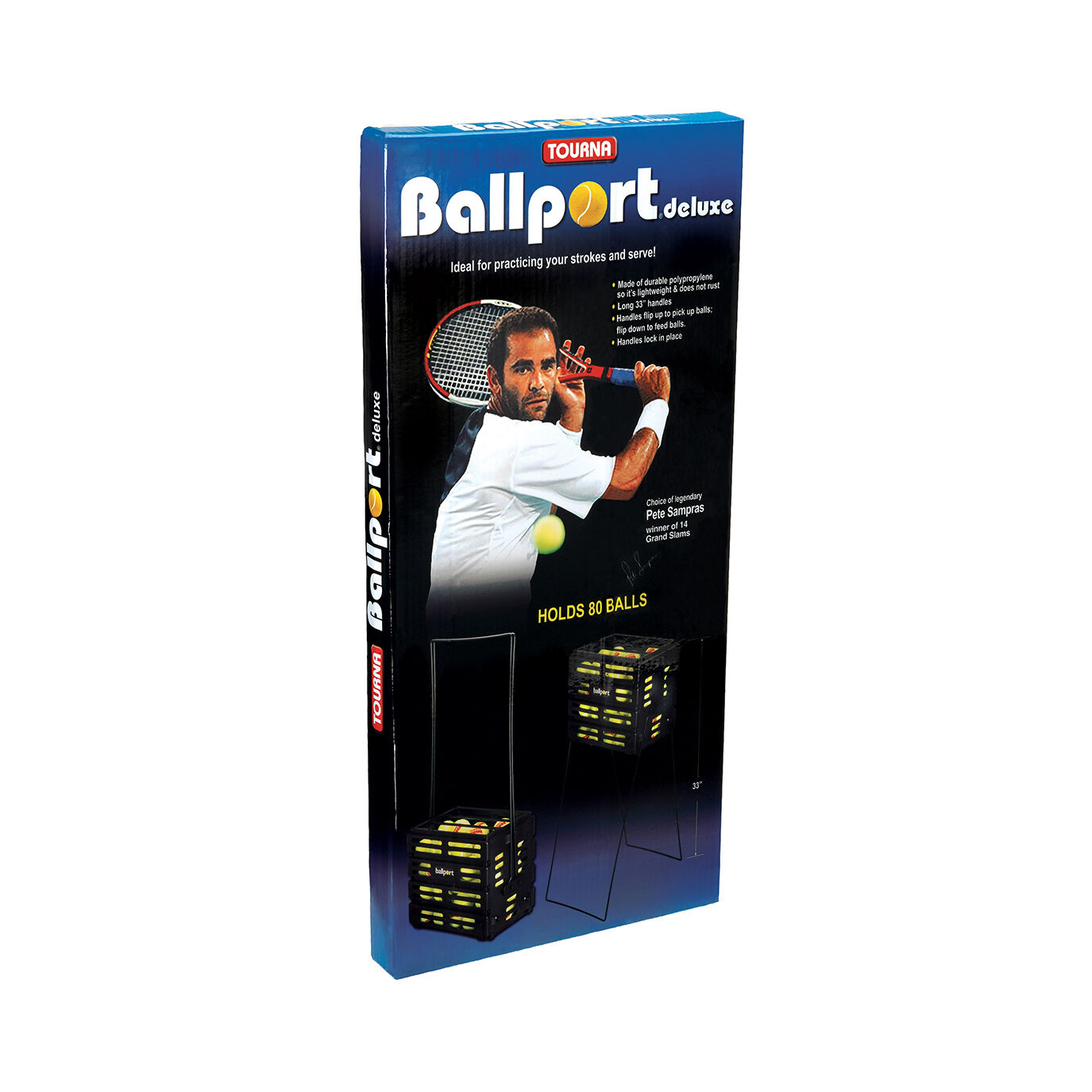 Tourna Ballport Deluxe Wheels 80er Panier À Balles - Noir