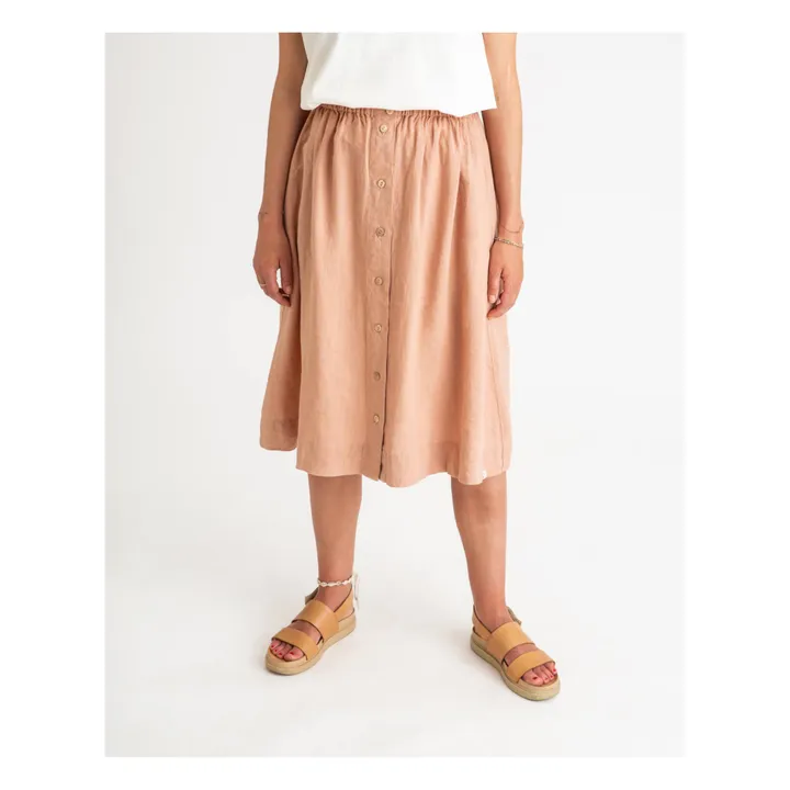 Matona Jupe Midi Lin | Vieux Rose