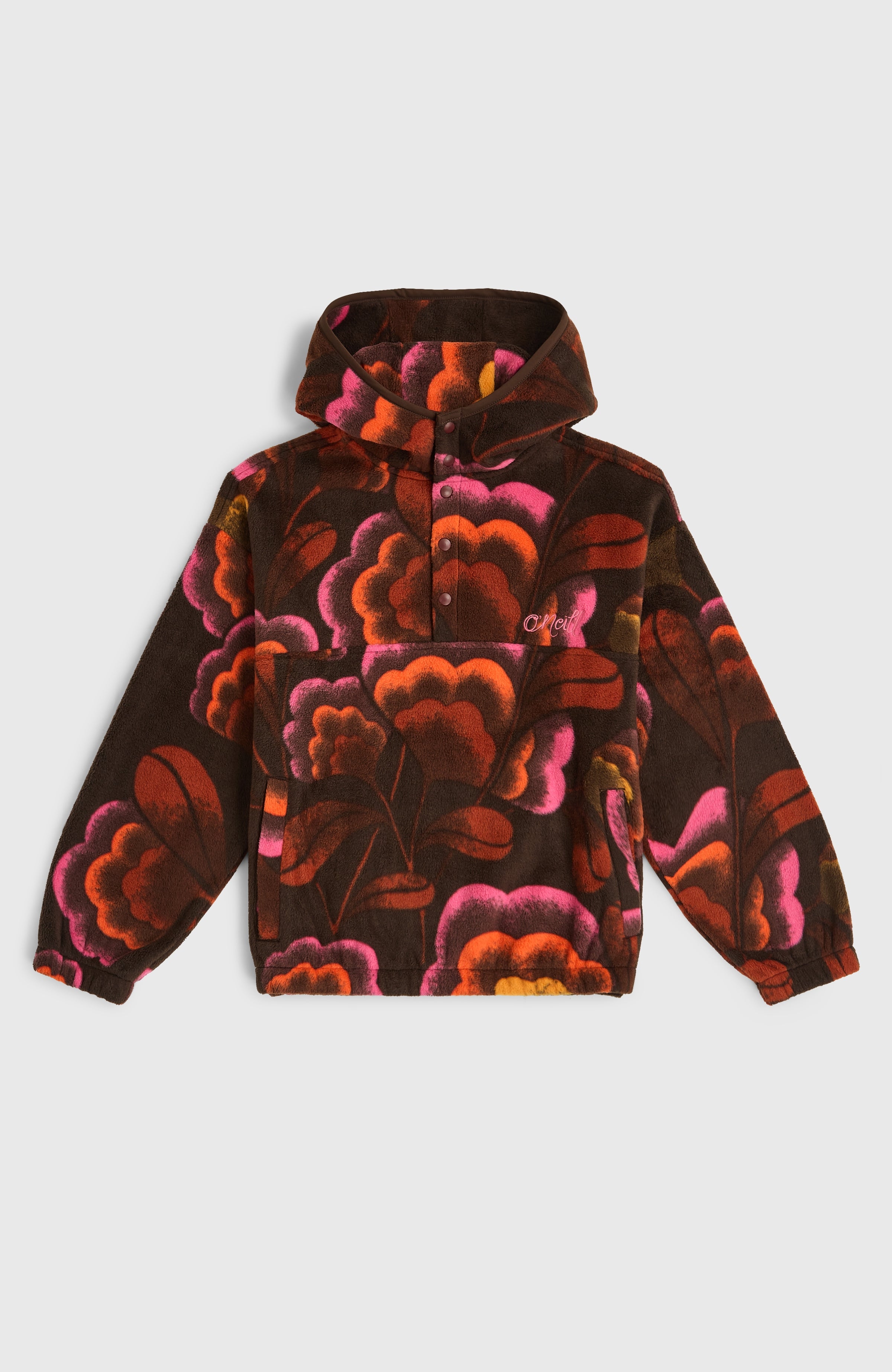 Superfleece hoodie met halve rits