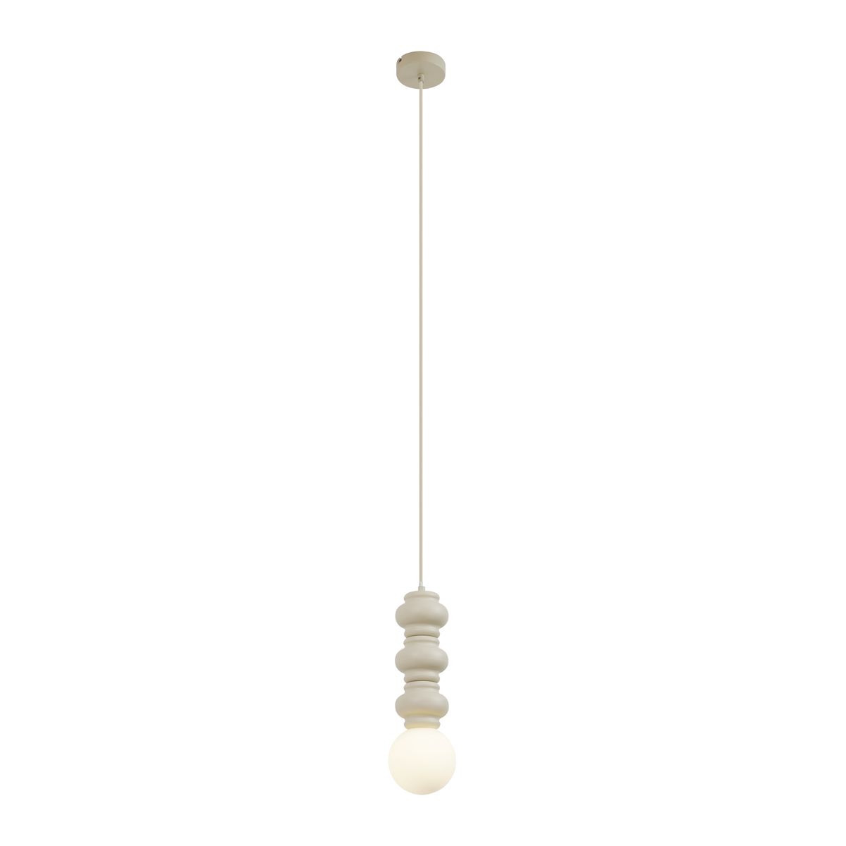 Retro hanglamp beige met mat glas - Fedde