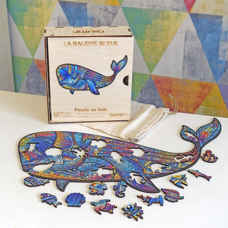 PUZZLE BOIS - LA BALEINE BLEUE