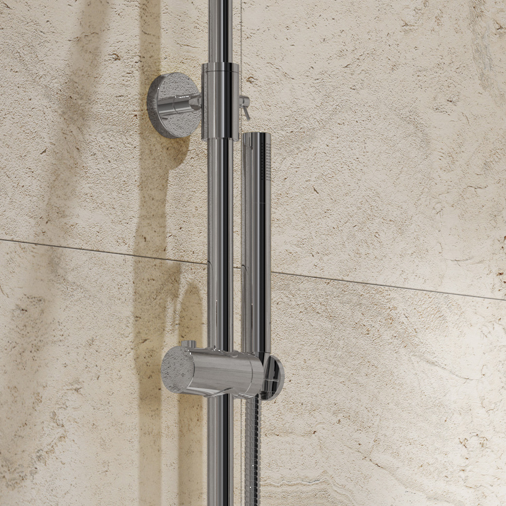 Saniclear Talpa Curved opbouw regendouche chroom met 20cm hoofddouche