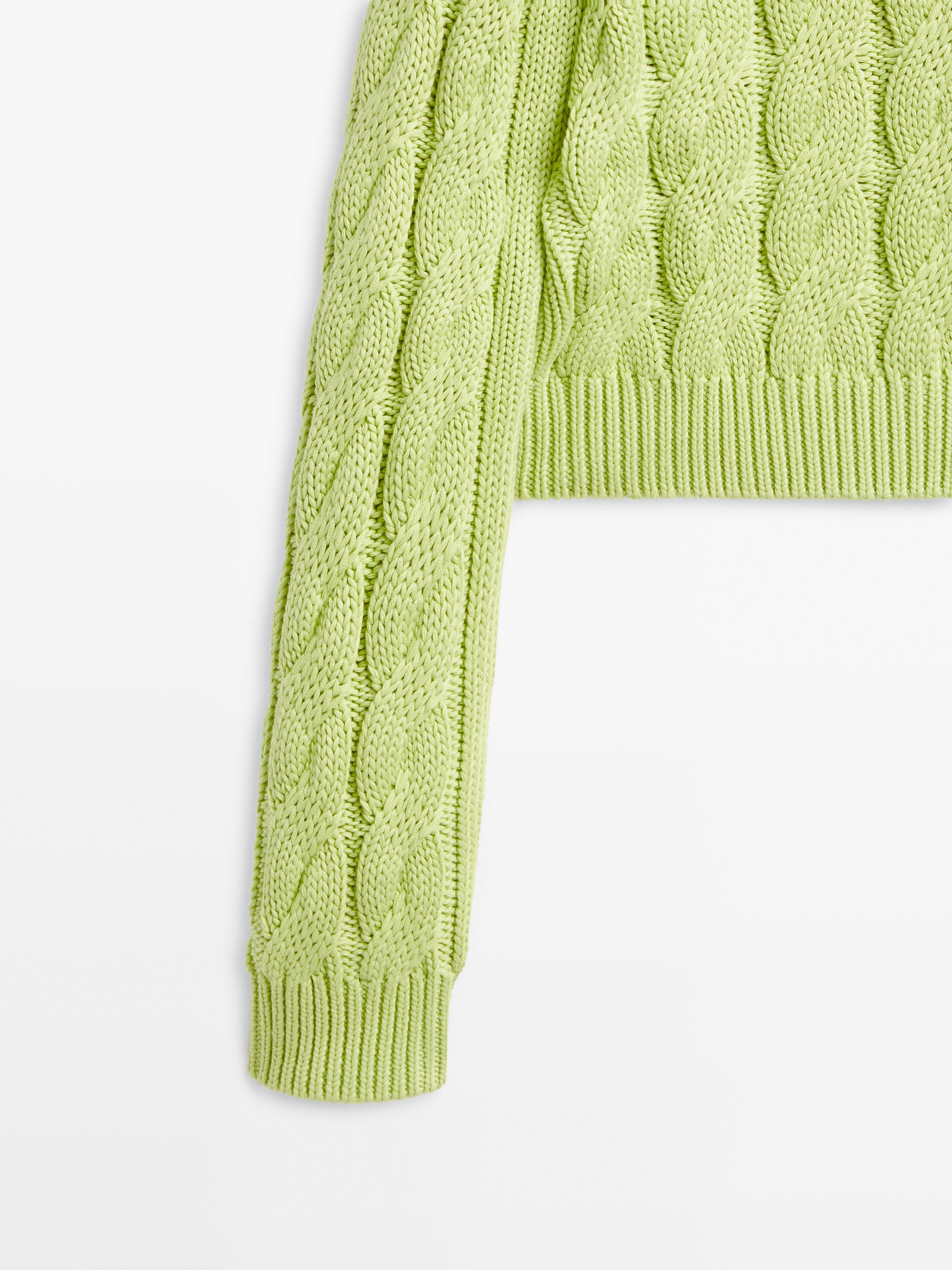 Cropped Jersey punto trenzado - VERDE