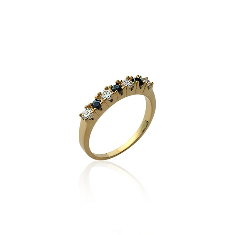 Bague Femme - Plaqué Or - Oxyde de zirconium