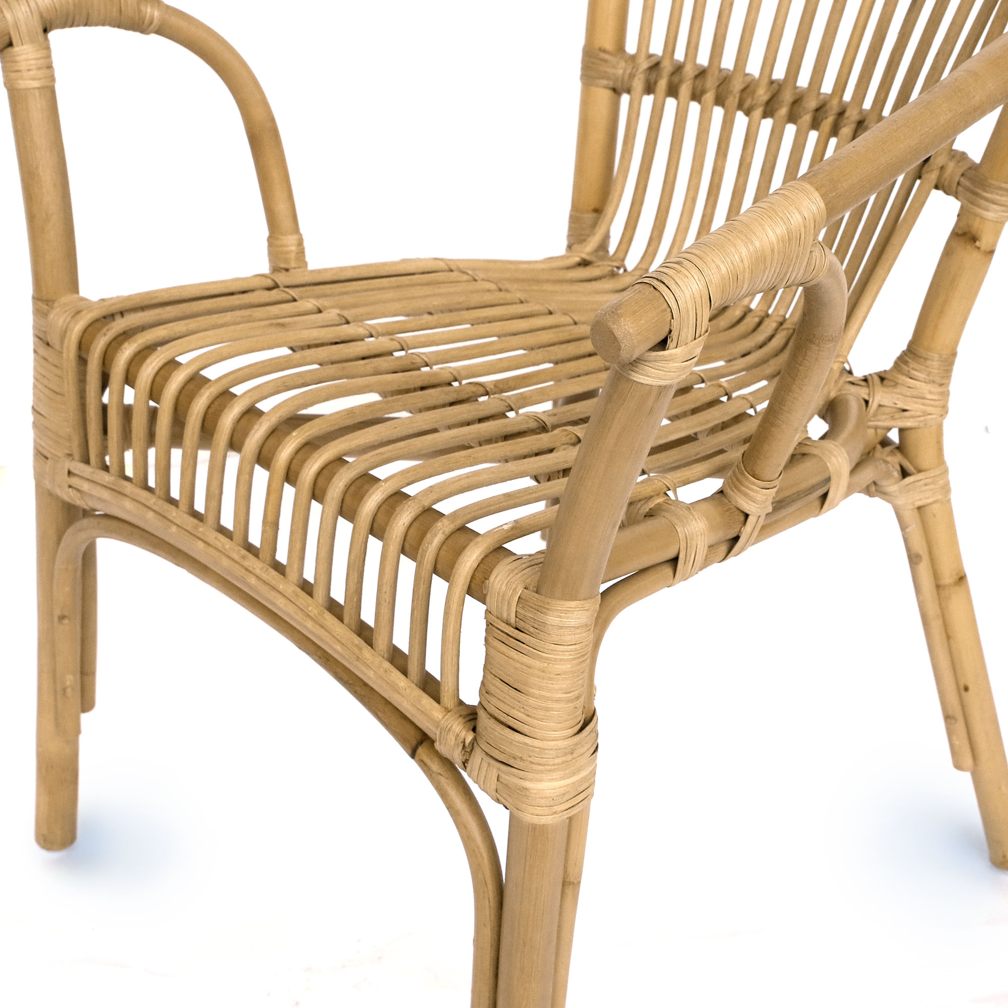 Rund-Lehnstuhl 'Trendton', Rattan natur, B 57 cm, H 76 cm, L 61 cm von fischer's lagerhaus