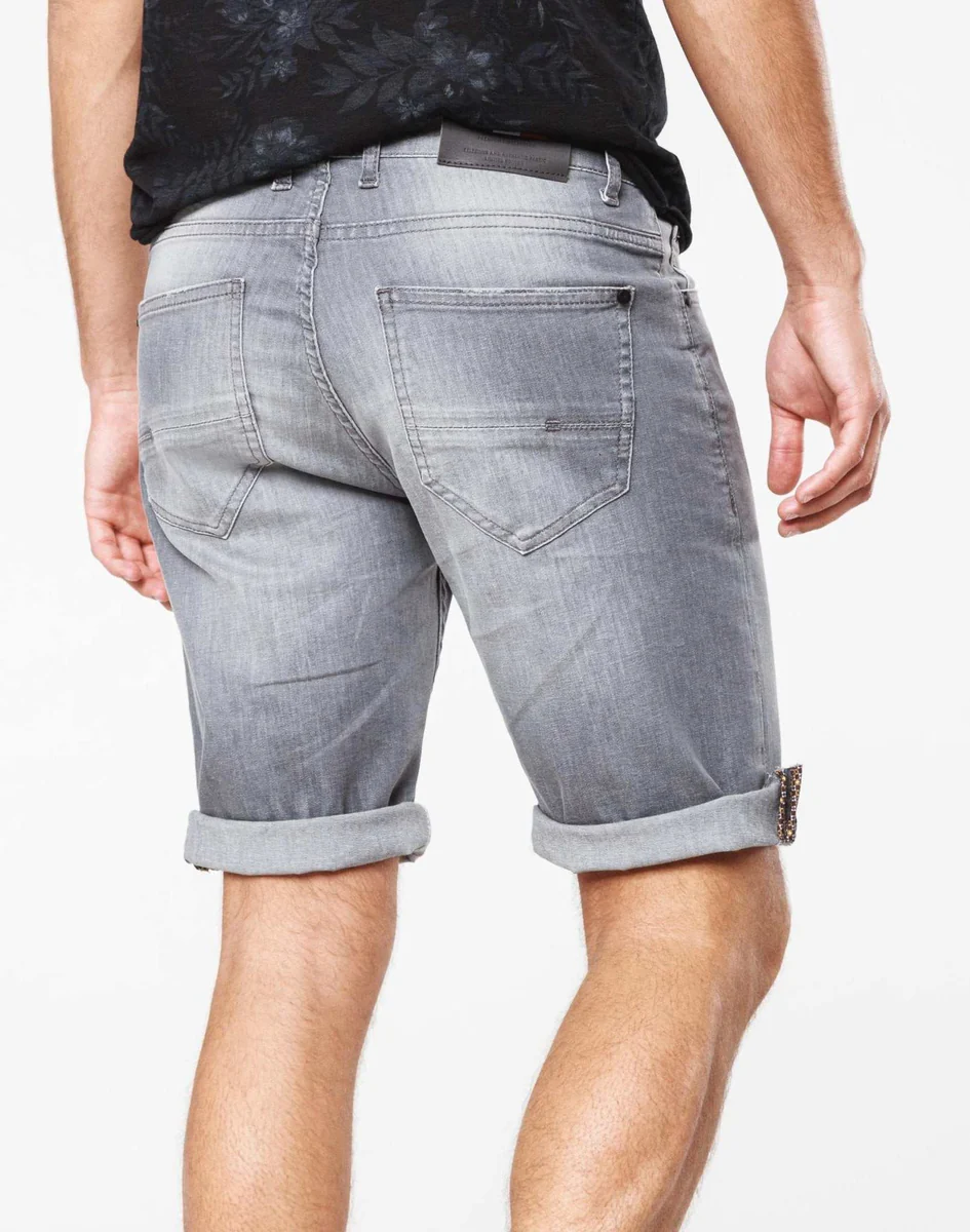 Bermuda slim en jean gris clair