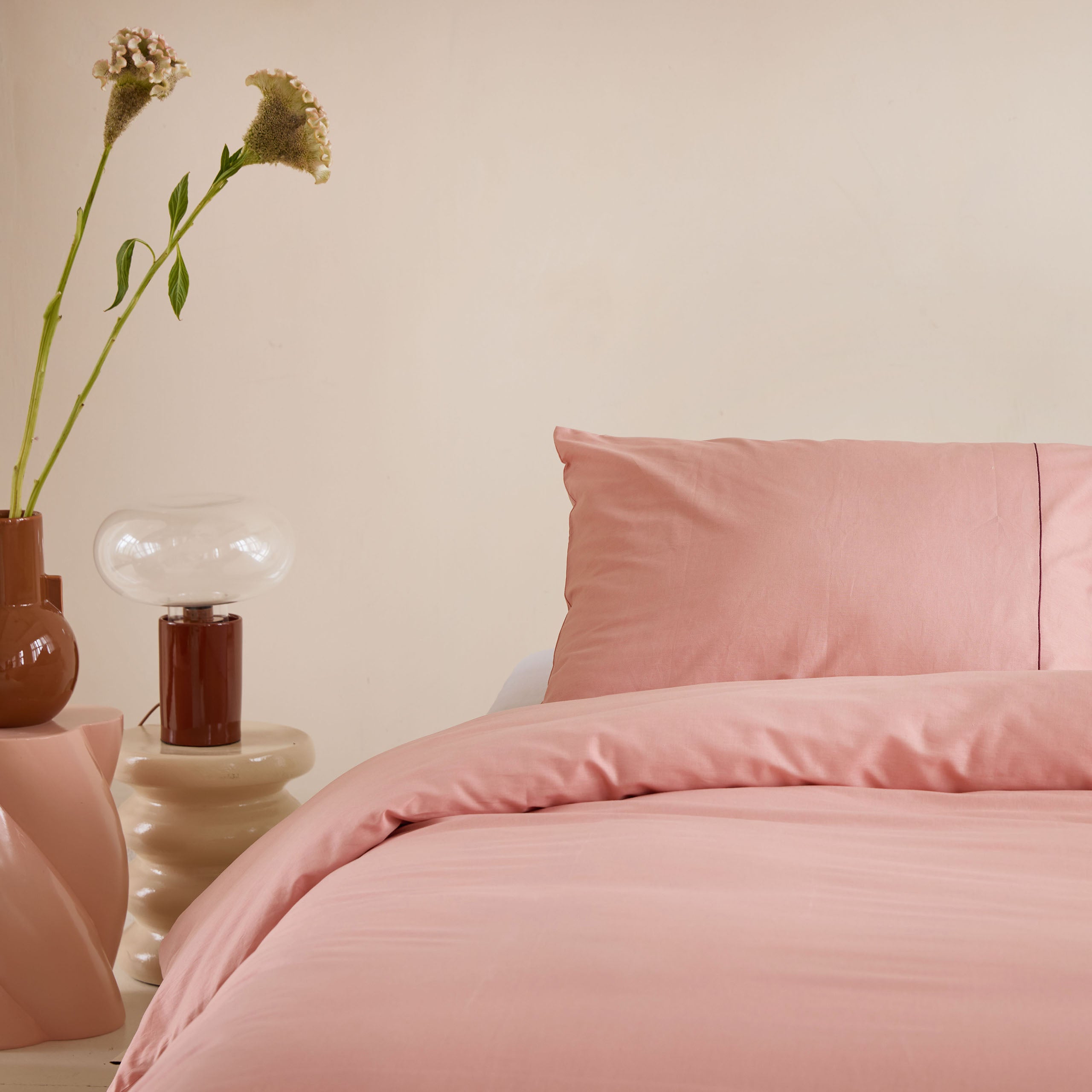 Walra Remade Uni Essence Dekbedovertrek 240 x 220 cm - Roze
