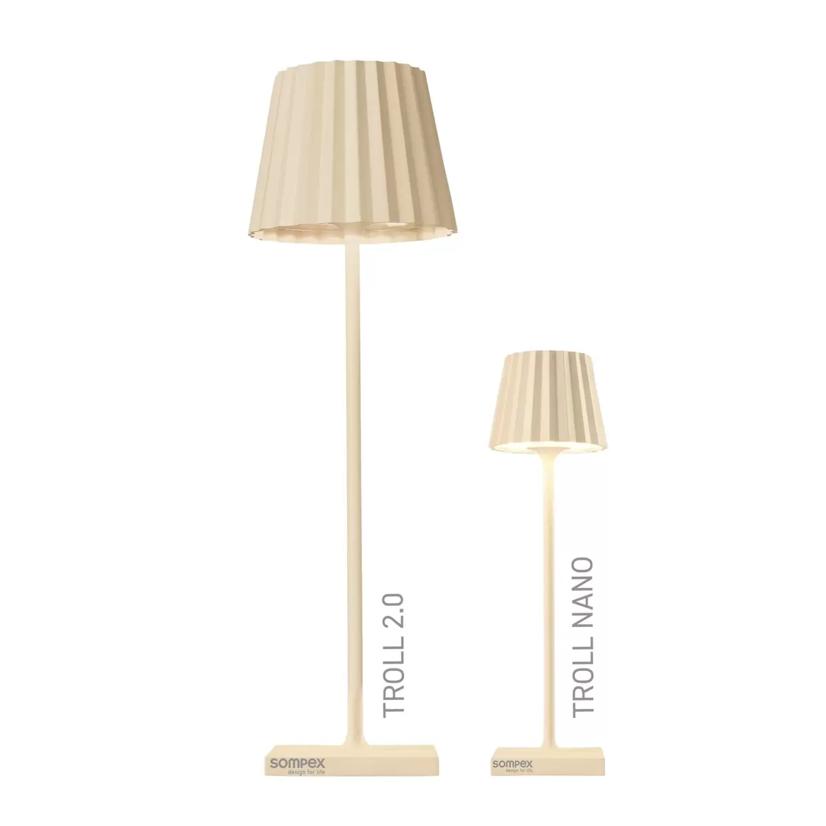 Tischleuchte Sompex Troll nano sand hellbeige