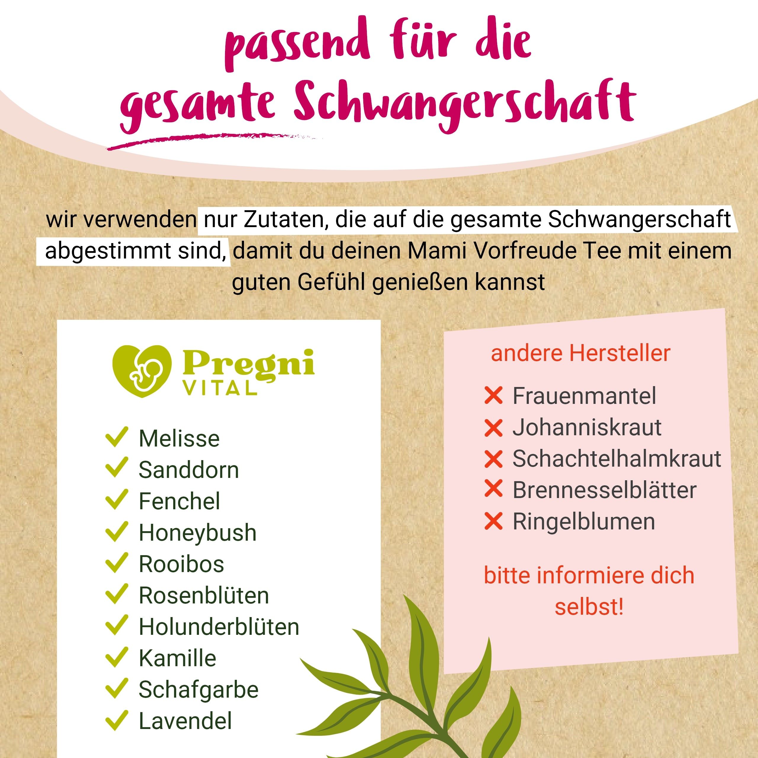 Mami Vorfreude BIO Schwangerschaftstee für die gesamte Schwangerschaft - von PregniVital®
