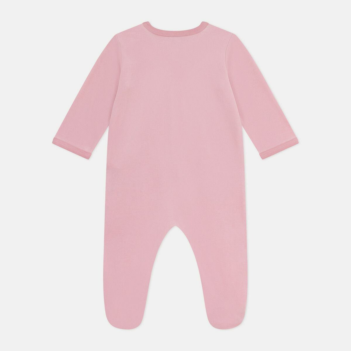 PETIT BATEAU<br>Pijama de bebê em veludo liso com corações no peito