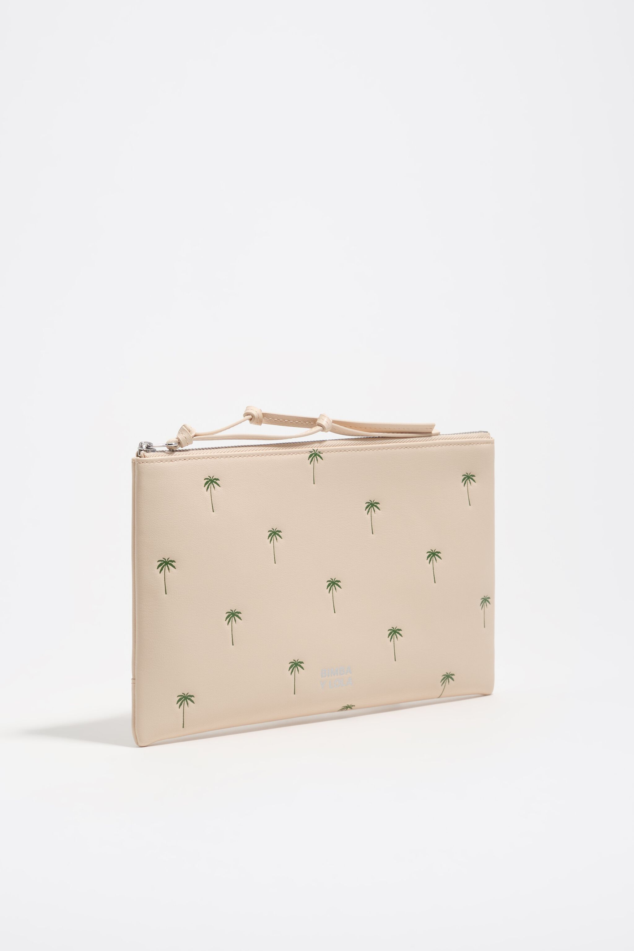 Bolsa Palms grande em couro cor areia