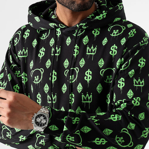 Sweat Capuche Lifestyle Maison De Couture 0067 Noir Vert