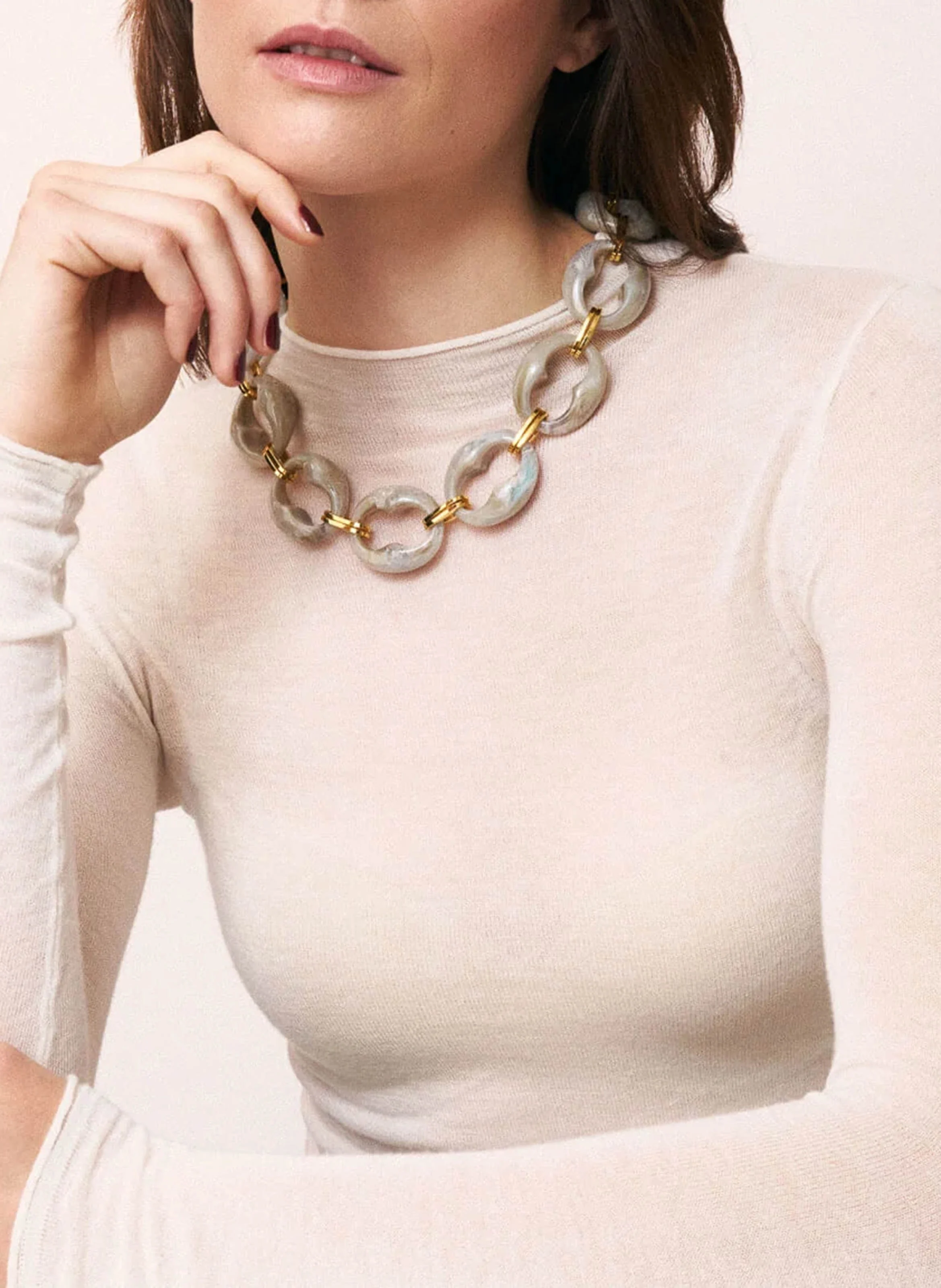 TURTLE - Collier à maillons | Marron