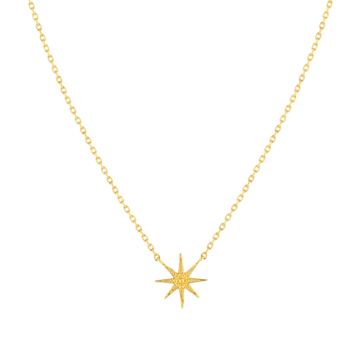 Collier plaqué or motif étoile 45 cm