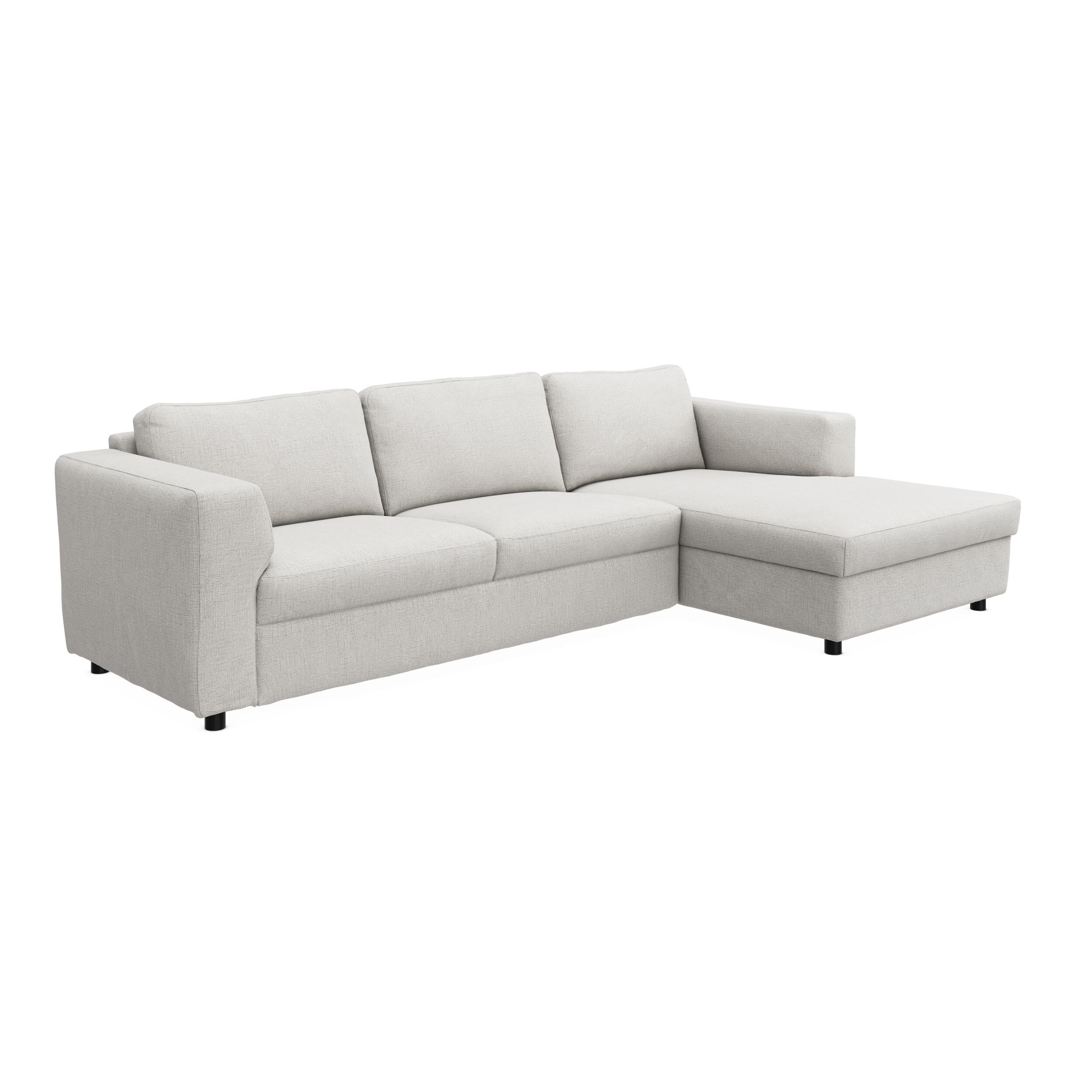 Lean højrevendt sofa med chaiselong