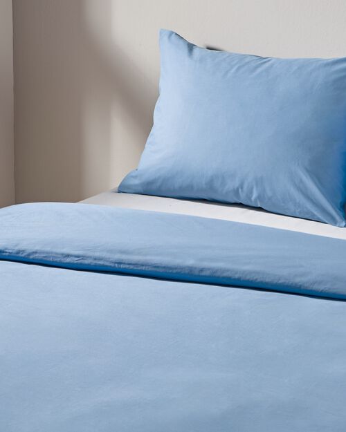 housse de couette en coton doux 140x200/220 bleu glacier