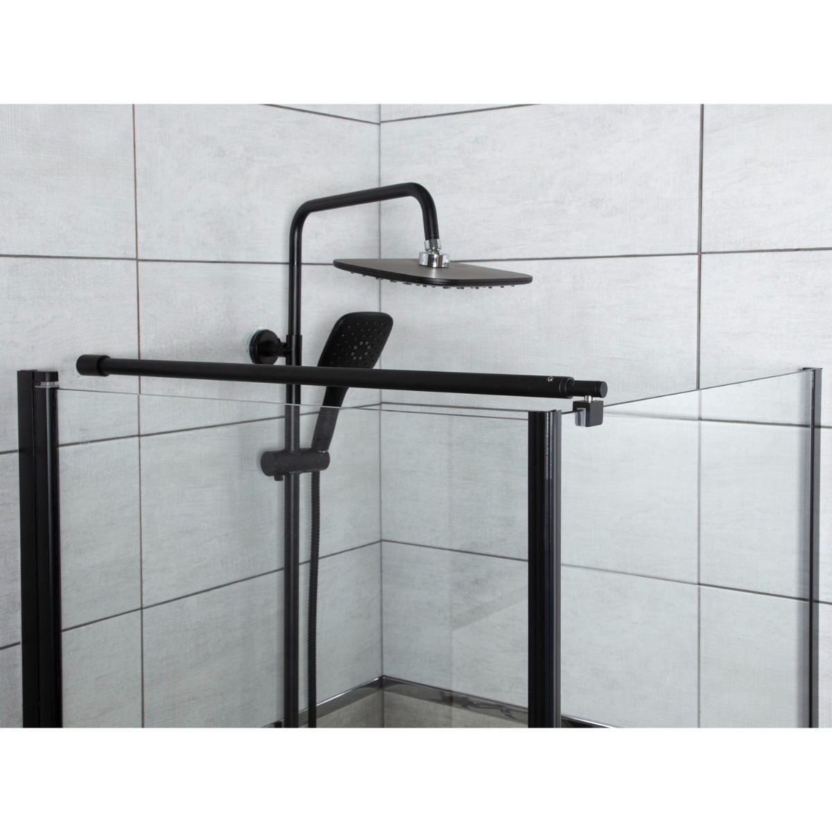 Kerra Hera douchecabine met douchebak 90x90cm zwart