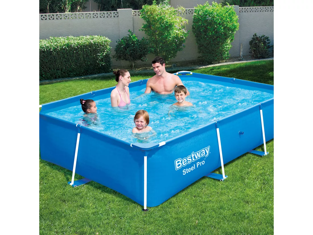 Piscine rectangulaire deluxe splash frame - 259 x 170 x 61 cm - Bleu