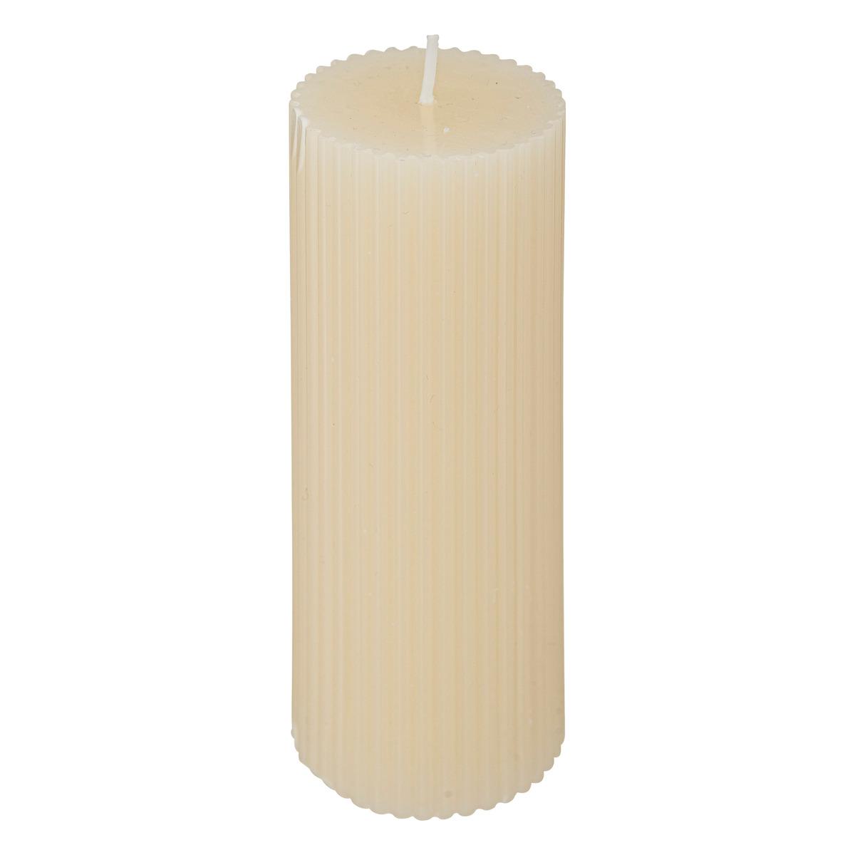 BOUGIE RONDE DEMI IVOIRE 5X14CM