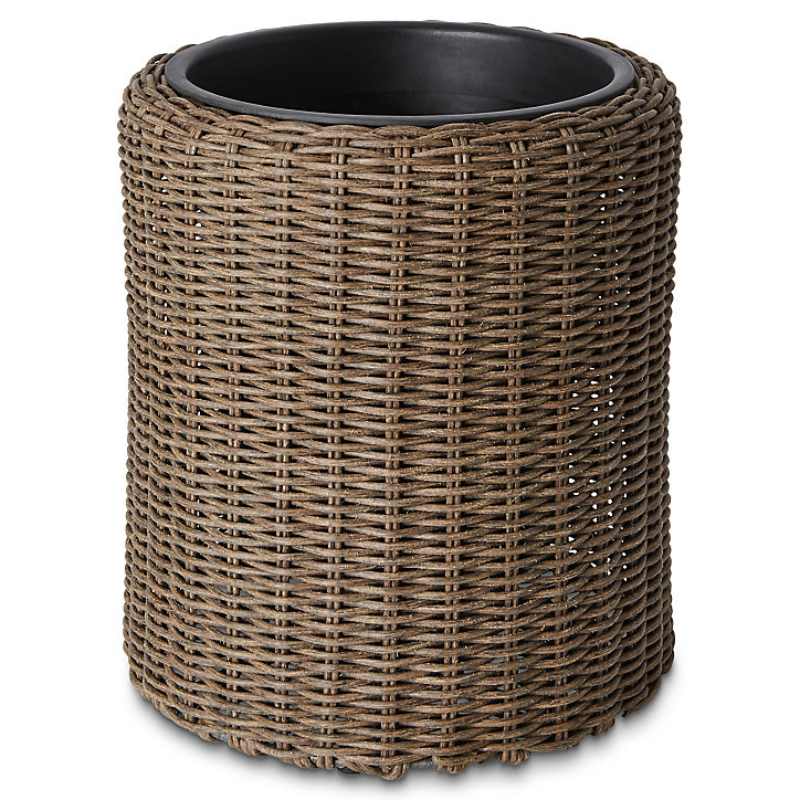 Pot rond plastique Blooma Soron effet rotin ø37 x h.40 cm