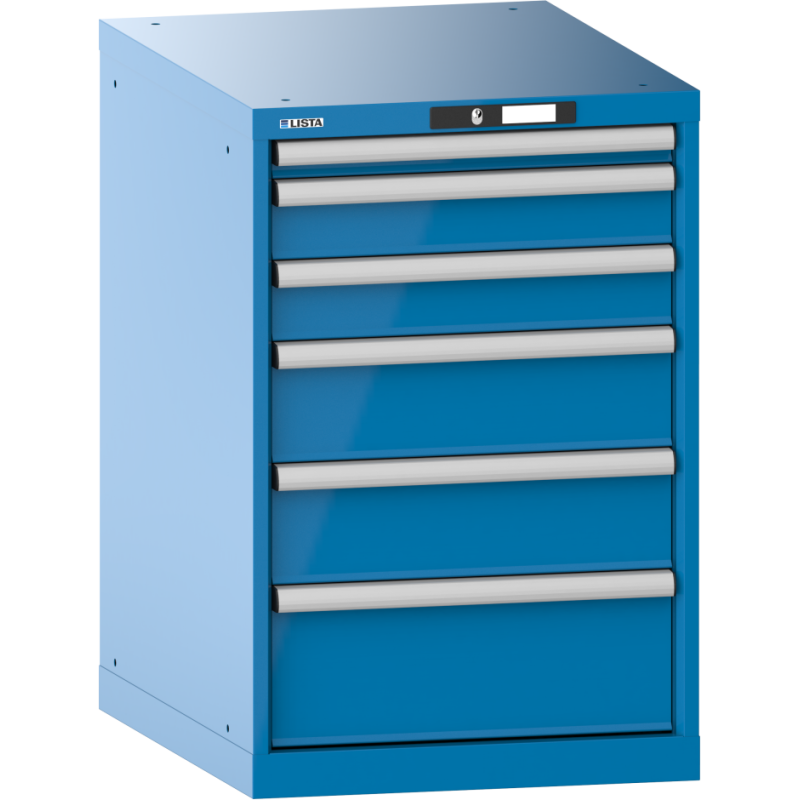 Armoire à tiroirs Lista 27x36E H 85 x L 56,4 x P 72,5 cm 6 tiroirs (1 x 5, 2 x 10, 2 x 15 et 1 x 20 cm) Key Lock