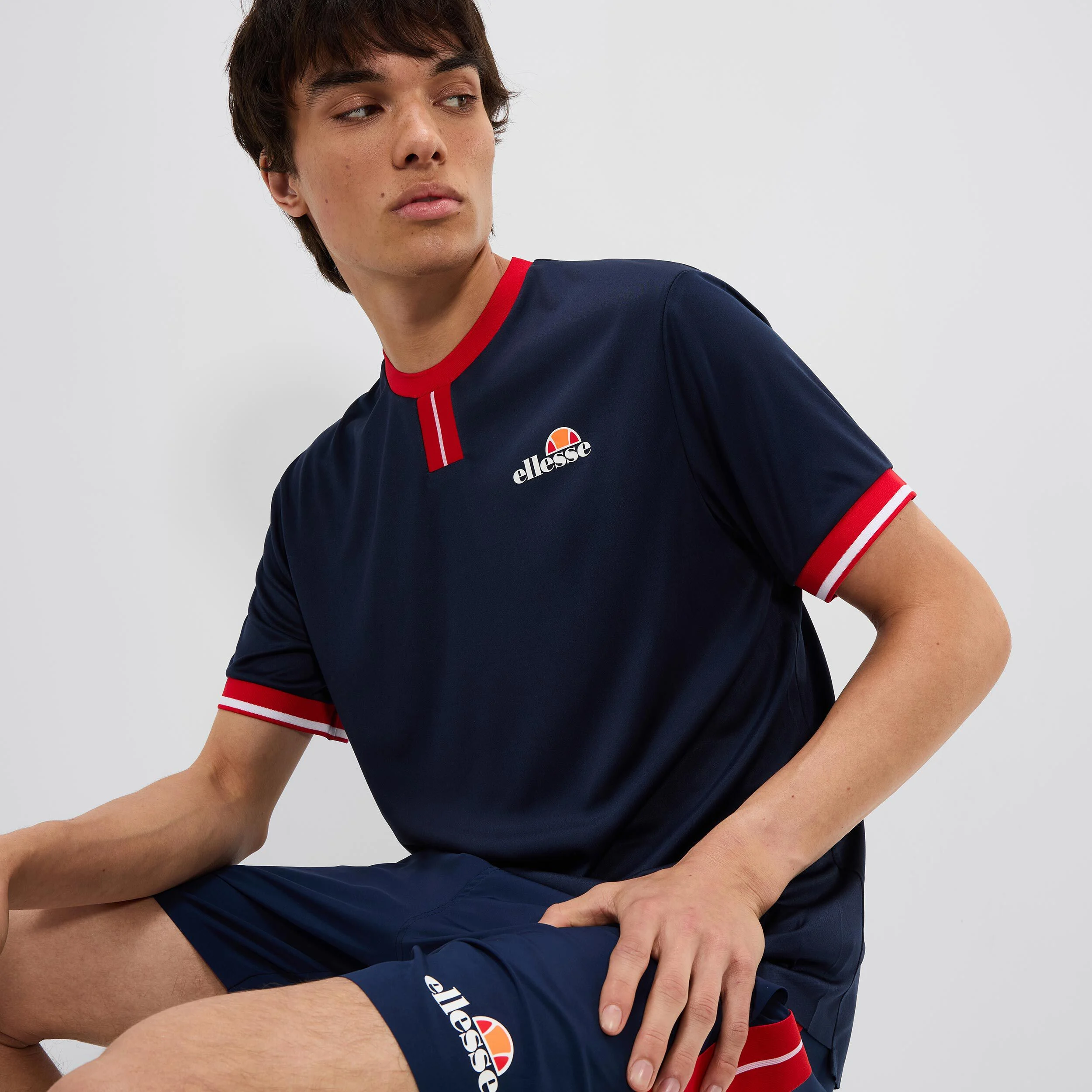 Ellesse Clinton T-shirt Hommes - Bleu Foncé , Rouge