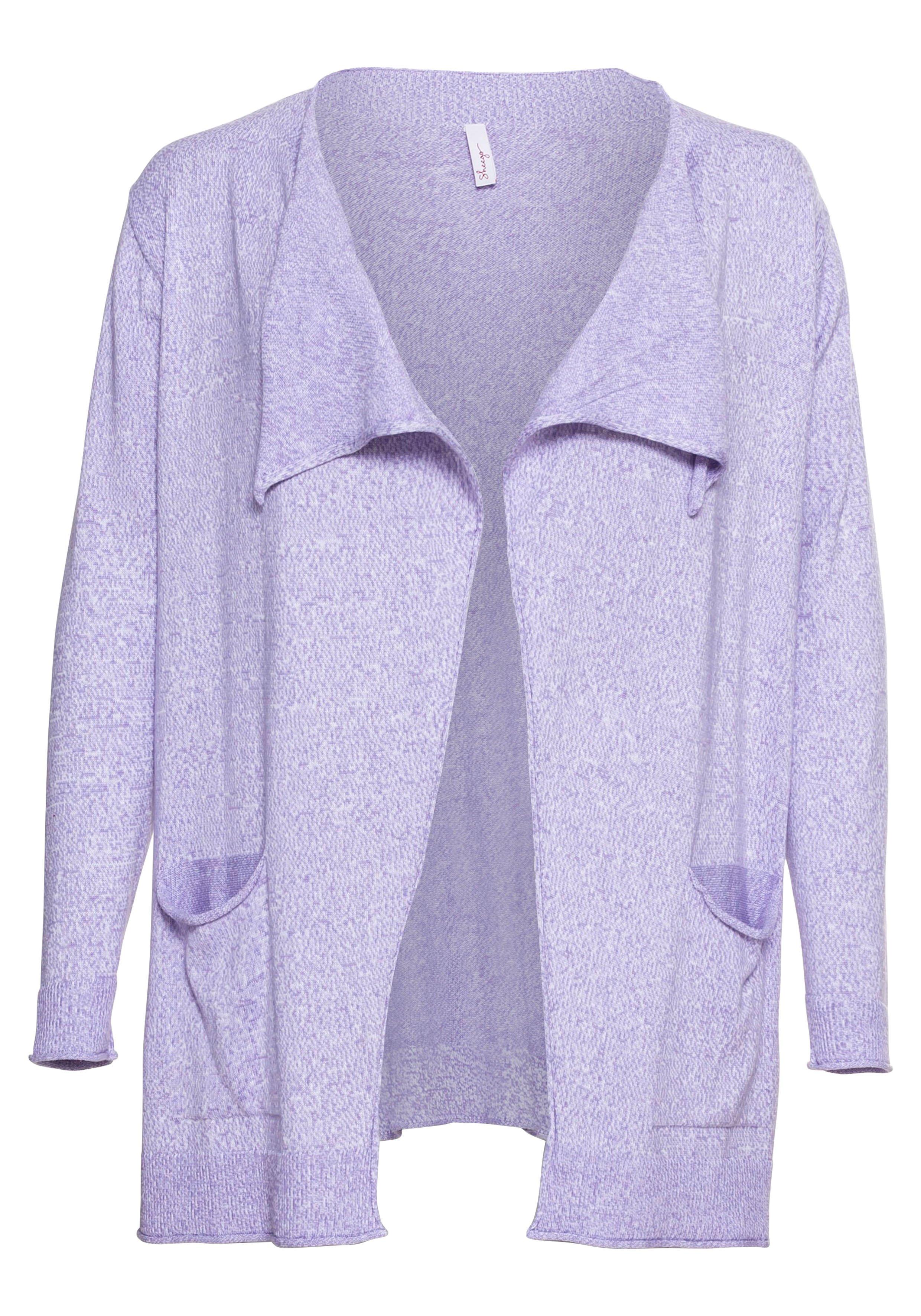 Longstrickjacke in offener Form