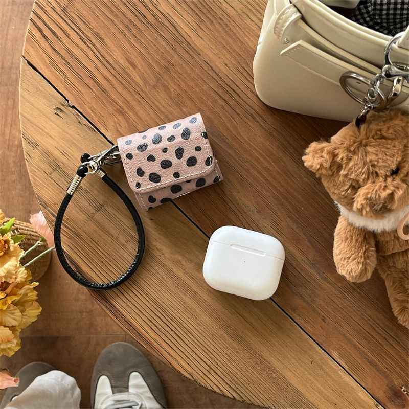 VanDi - AirPods / Pro oortelefoonhoesje met luipaardprint en bandje
