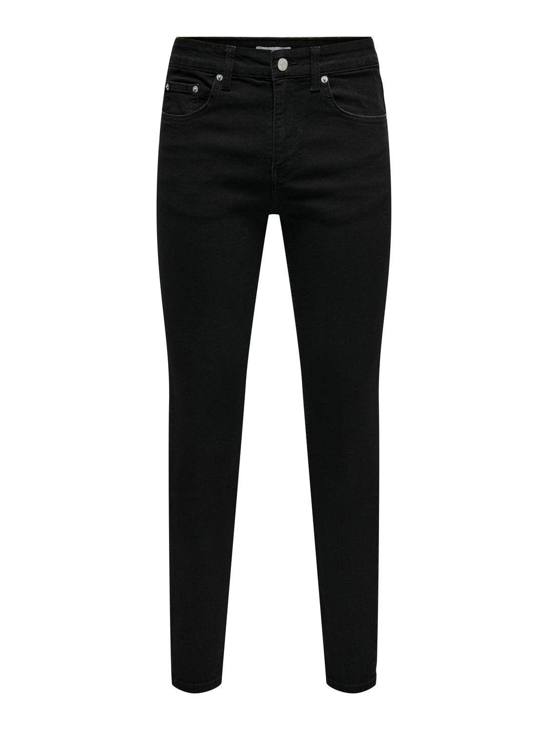 ONSFLY Mittlere Taille Spray on Fit Jeans Black Denim