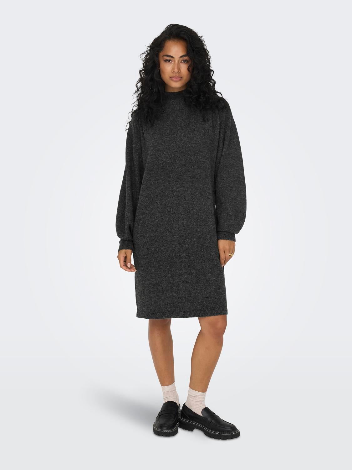ONLEMILIA Langes Kleid Dark Grey Melange