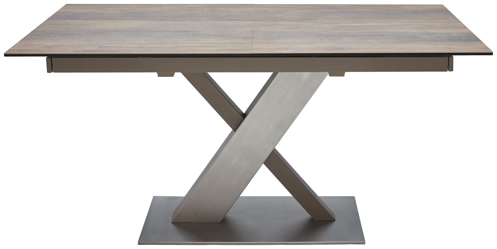 CASAVANTI Esstisch TAVARES 150-200 x 90 cm Edelstahl /Glaskeramik Holzoptik