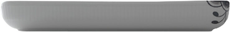 Royal Copenhagen Sort Mega Riflet 24 cm. fad Hvid, sort