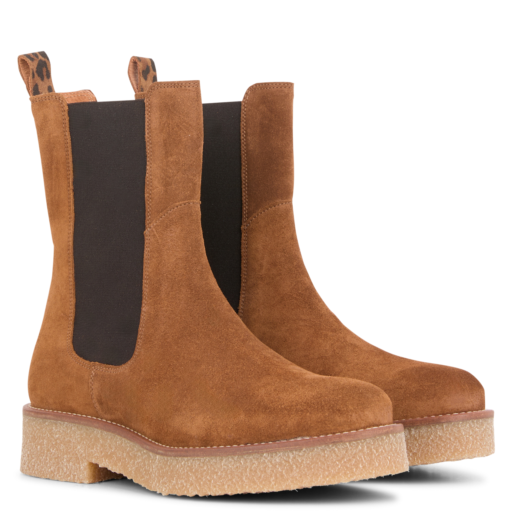 Bottines en cuir velours | Marron