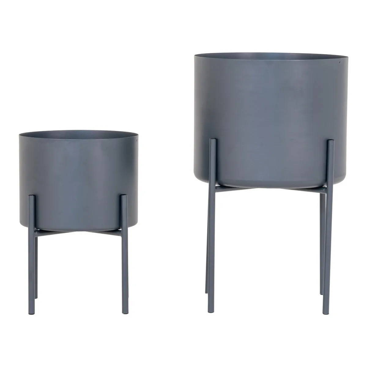 Epikasa Lot de 2 Pots Pavia Métal Gris