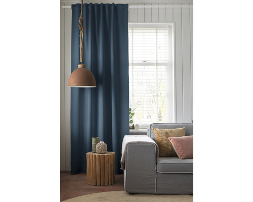 Verduisteringsgordijn met gordijnband Midnight petrol 140x255 cm