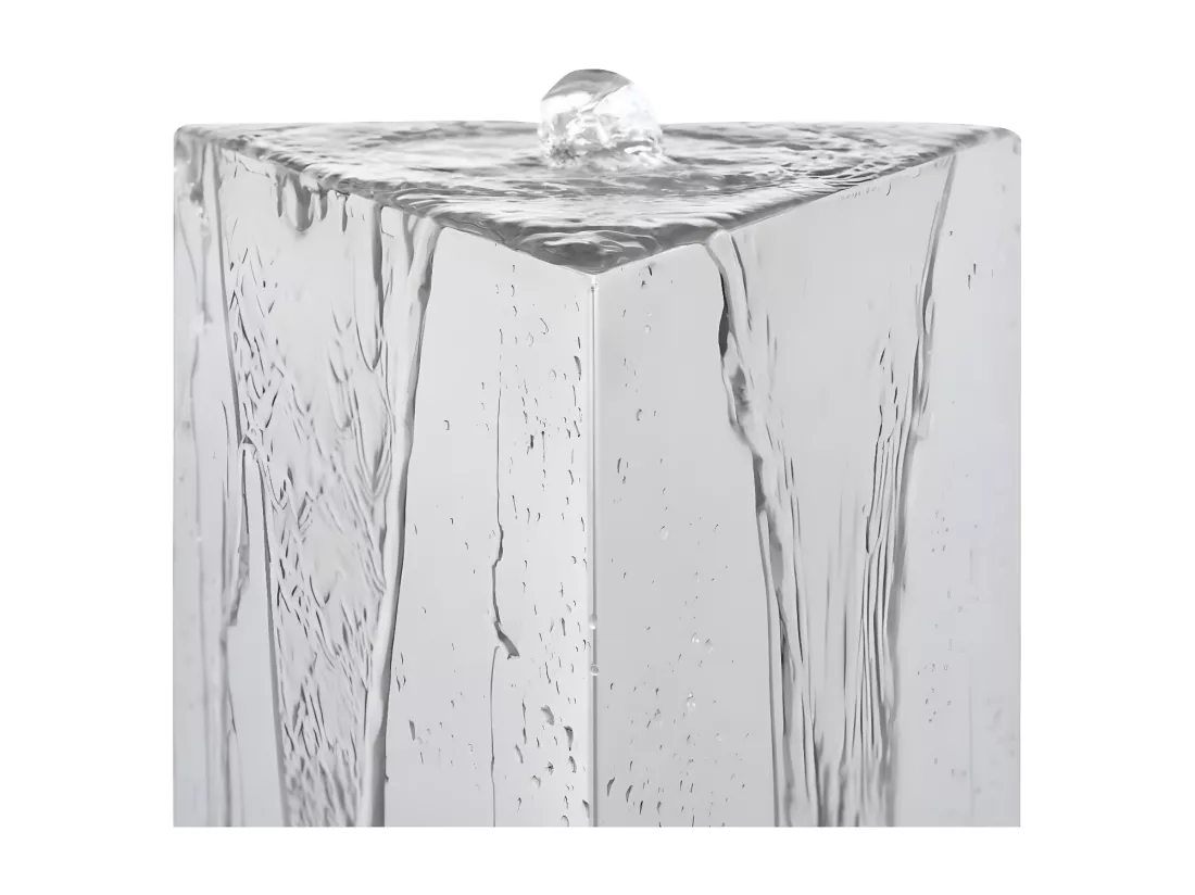 Fontaine de jardin et pompe Acier inoxydable 76cm Triangulaire
