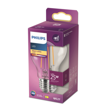 Philips LED peer E27 1,9W filament helder niet dimbaar