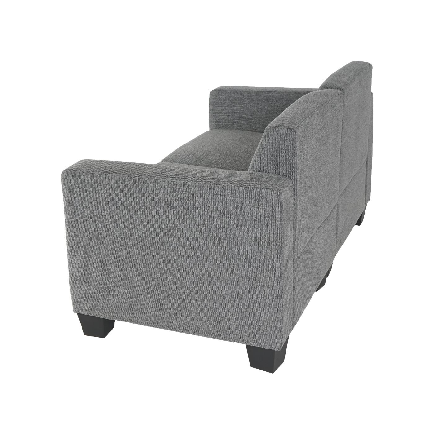 Modular 2-Sitzer Sofa Couch Moncalieri, Stoff/Textil ~ grau