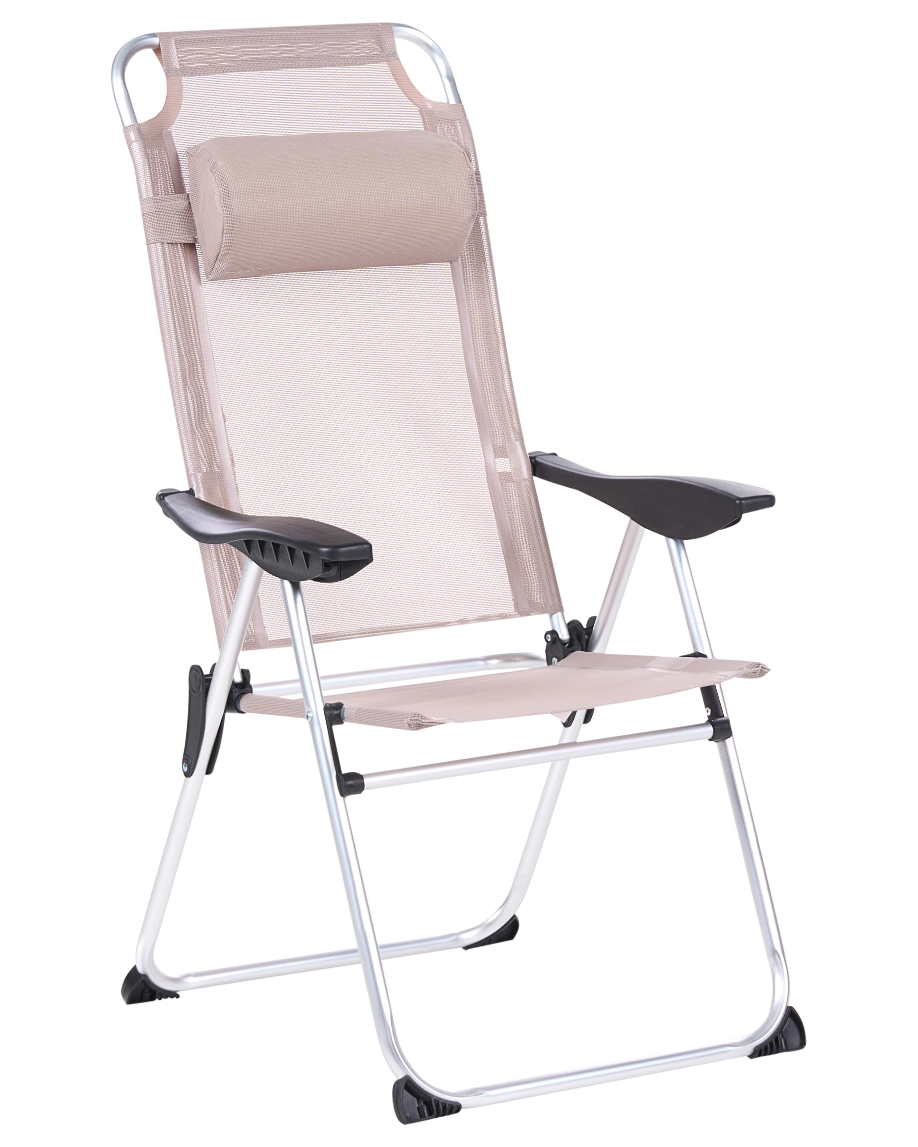 Set van 2 tuinstoelen ASINE inklapbaar Metaal Beige