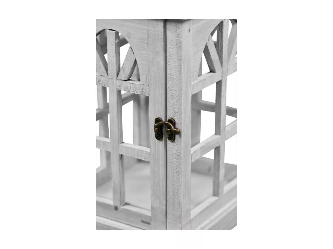 Lanterne Bois Blanc - Décoration d'Autrefois