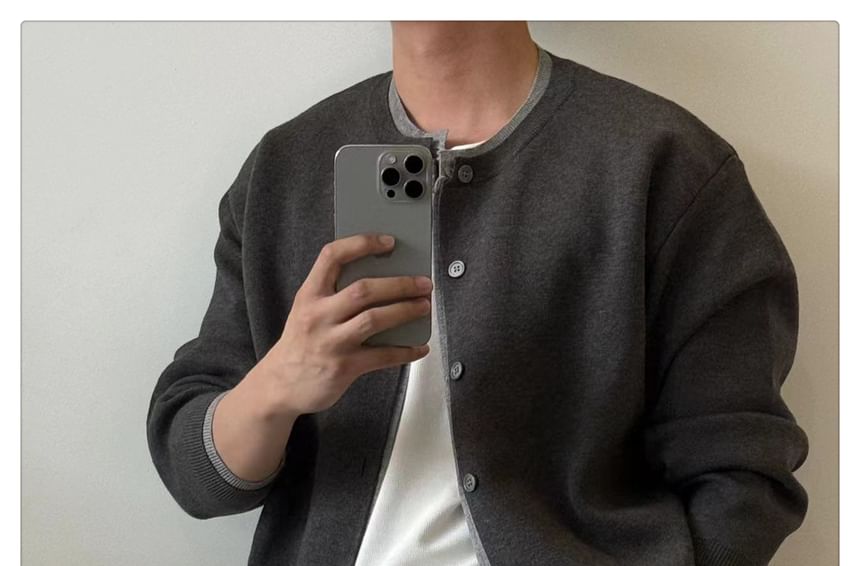 Real Boy - Cardigan met ronde hals en contrasterende bies